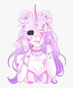 柔和哥特风独角少女壁纸 — 摩托罗拉 Razr 70 Ultra 壁紙