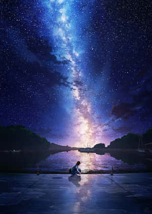横向天空夜景动漫 — 夜晚 壁紙