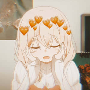 橘色愛心動漫頭像美學