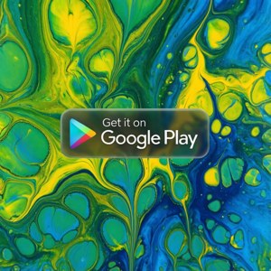 多彩抽象流体艺术搭配Google Play徽章覆盖 — 华为nova Flip S 壁紙