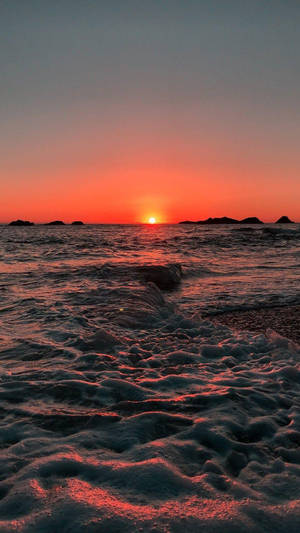 海灘夕照美學風景