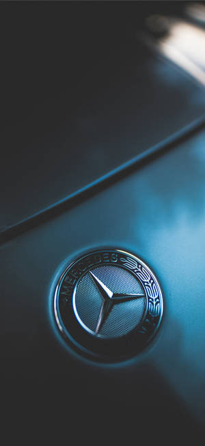 深藍底 Mercedes 標誌 iPhone X — iPhone 14 Pro 壁紙