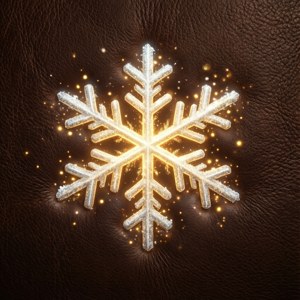 雪花表情符號在深棕色背景上散發金色光輝。 — Tecno Phantom 壁紙