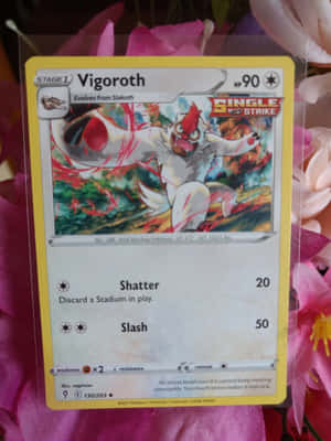 激烈動作場景 featuring Vigoroth 寶可夢卡牌 — 桌面動態圖片 壁紙