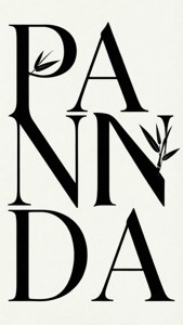 简约字体壁纸，包含'PANDA'字样与竹叶元素。 — iPhone Se 壁紙