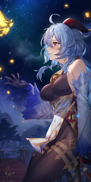 甘雨与蝴蝶 原神手机壁纸 — 原神手机 壁紙