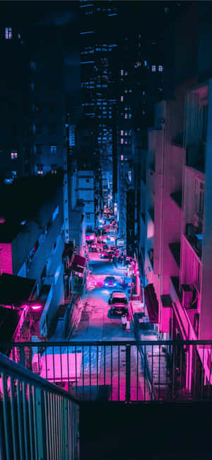 Vaporwave iPhone — Redmi Note 14S 壁紙