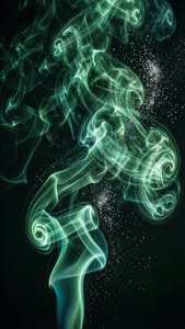 帶有銀色閃光的空靈綠色煙霧。 — 斯莱特林美學 壁紙