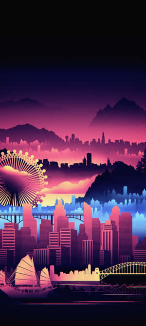 合成波城市 — Vivo Y31t 壁紙