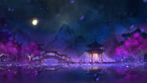 紫色動漫背景