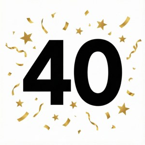 粗体黑色40，搭配金色彩纸和星星。 — 华为nova Flip 壁紙
