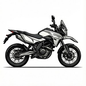 简约线条艺术风格的 Sherco 摩托车，白色背景。 — Pixel Watch 壁紙