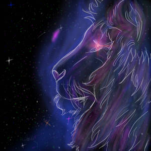 简约霓虹狮子星系 — 獅子 壁紙
