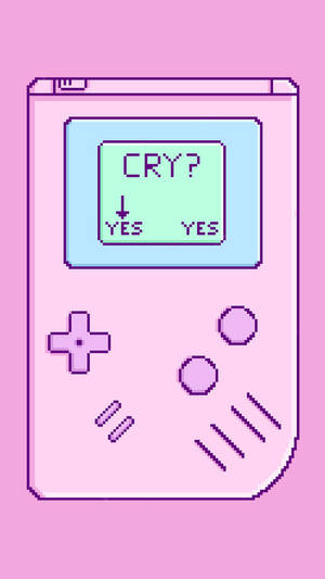 粉紅 Game Boy 哭泣選單桌布