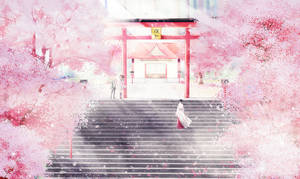 粉色动漫美学野良神神社 — 美學粉 壁紙