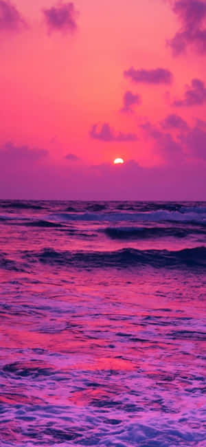 粉色沙灘夕陽 — 小米18 Pro Max 壁紙