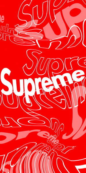 紅色 Supreme 多種字體標誌 — 18:9 壁紙