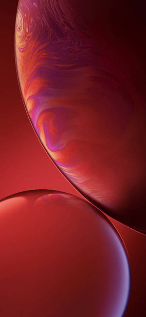兩顆紅色漩渦抽象氣泡的 iPhone XR 桌布 — iPhone Xr 壁紙