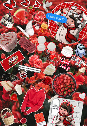 紅花Kitkat Picsart桌布 — IQOO Pad5 壁紙