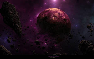 紫色星系月亮壁纸 — 银河月亮 壁紙