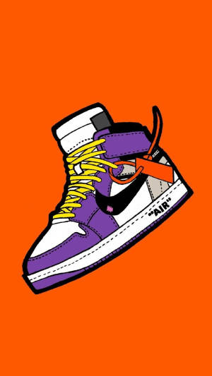 紫色與橙色卡通Nike鞋 — 酷炫 iPhone 壁紙