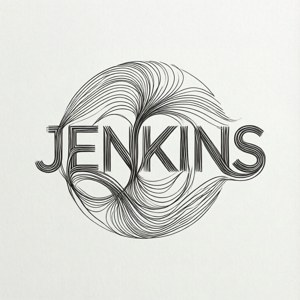白色背景上Jenkins標誌的極簡線條藝術。 — 华为nova Flip S 壁紙