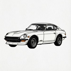 Datsun 240z 的極簡線條藝術。 — Pixel Watch 3 壁紙