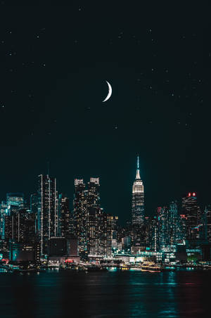 纽约夜景 iPhone 月亮 — 小米平板 壁紙