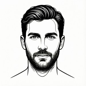 简约线条艺术的西格玛男性面孔 — Pixel Watch 3 壁紙