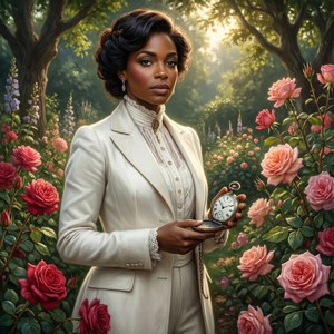 Nea D. Campbell在维多利亚花园中与玫瑰相伴 — Pixel Watch 5 壁紙