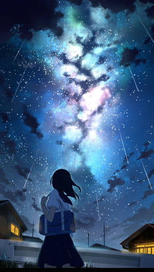 美麗動漫銀河夜空
