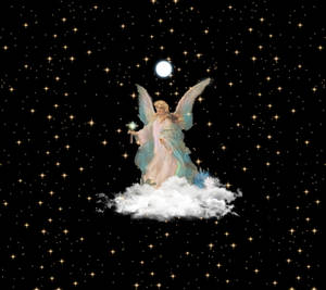 聖誕天使星空藝術桌布