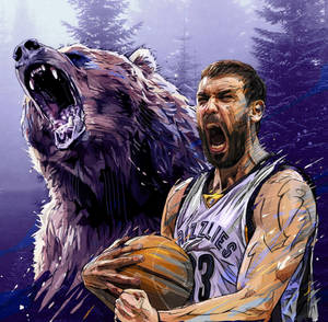 Marc Gasol 與 Grizz 桌布 — 华为nova Flip 壁紙