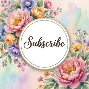 方形结尾模板，带有柔和水彩花卉与优雅订阅徽章。 — 华为nova Flip 壁紙