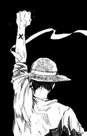 Monkey D Luffy 背影素描藝術桌布 — RedMagic 平板 壁紙
