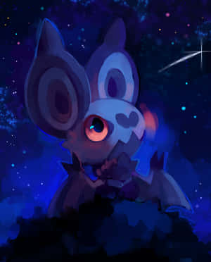 蓝色夜空下的嗡蝠 — 宝可梦手机 壁紙
