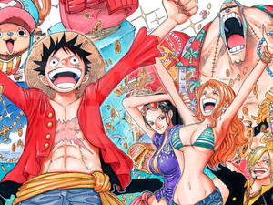 路飞与其他《One Piece》角色 — 海贼王 壁紙