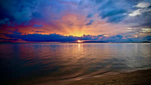 海滩日落图片 — 海灘日落 壁紙