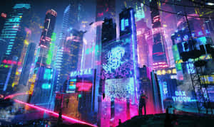 霓虹之城背景 — 霓虹城市 壁紙