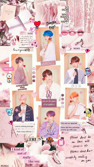 防弹少年团美学成员与玫瑰 — BTS 美學 壁紙