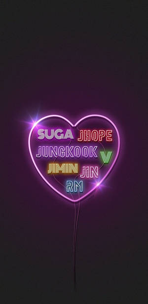 防弹少年团美学霓虹艺术 — BTS 標誌 GIF 壁紙
