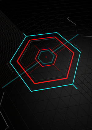 霓虹六边形激光壁纸 — OnePlus Pad 2 Pro 壁紙