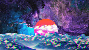 霓虹紫美學夕陽