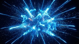 抽象霓虹藍色光線爆炸 — 霓虹蓝 壁紙