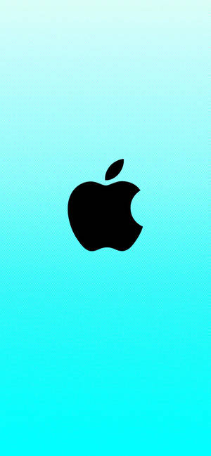 青色蘋果標誌桌布 — iPhone 12 Pro 壁紙
