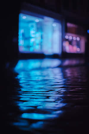霓虹蓝背景 — Vivo Pad 壁紙