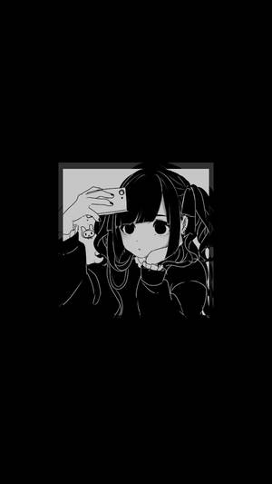 黑白簡約悲傷動漫女孩