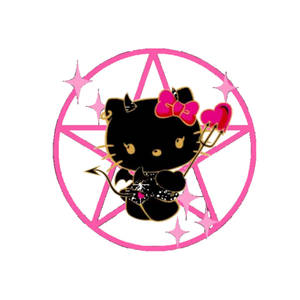 黑色Hello Kitty萬聖節星形符號桌布 — Hello Kitty 萬聖節 壁紙