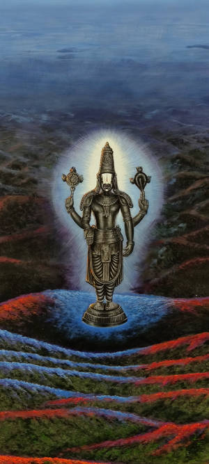 黑色金屬色 Venkateswara Swamy 神像 — OnePlus 11 壁紙