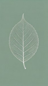 鼠尾綠色背景上的白色葉片輪廓。